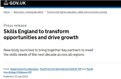 劍指工簽？請盡快辦理！英國政府設立Skills England，以減少移民依賴！